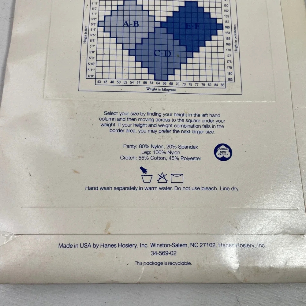 Vintage Great Legs by Hanes Sheer Control Top Sandalfoot Pantyhose Pearl Size AB